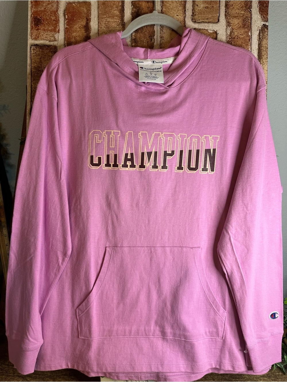 NWOT Champion Pink Lightweight Pullover Hoodie Size XL